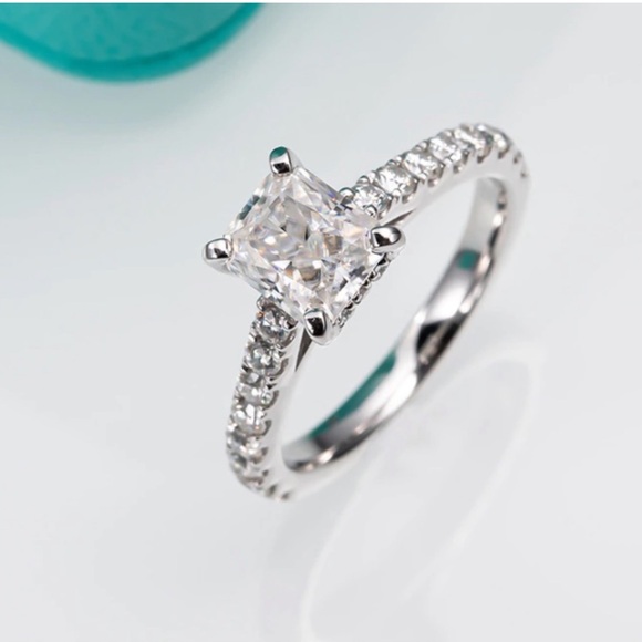 Moissanite Radiant Cut Engagement Ring
